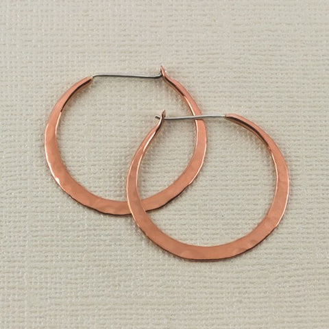 Louis Dell'Olio Bronze Hammered Round Hoop Earrings 